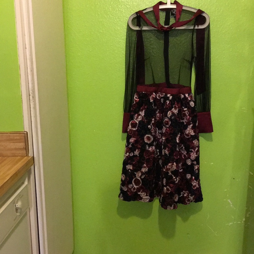 Black flowers dress for prom
